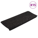 selvklæbende trappemåtter 15 stk. 65x24,5x3,5 cm antracitgrå