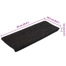 selvklæbende trappemåtter 15 stk. 65x24,5x3,5 cm antracitgrå