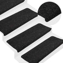 selvklæbende trappemåtter 15 stk. 65x24,5x3,5 cm antracitgrå