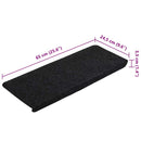 selvklæbende trappemåtter 15 stk. 65x24,5x3,5 cm sort