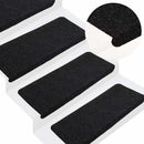 selvklæbende trappemåtter 15 stk. 65x24,5x3,5 cm sort