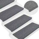 selvklæbende trappemåtter 15 stk. 65x24,5x3,5 cm grå