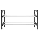 justerbar skoreol med 2 hylder 119x24x37 cm