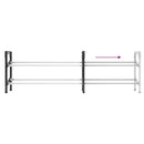 justerbar skoreol med 2 hylder 119x24x37 cm