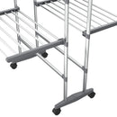 tørrestativ 2 niveauer med hjul 60x70x106 cm sølvfarvet