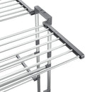 tørrestativ 2 niveauer med hjul 60x70x106 cm sølvfarvet