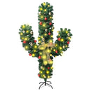 julekaktus med fod og LED-lys 150 cm PVC grøn