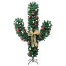 julekaktus med fod og LED-lys 150 cm PVC grøn