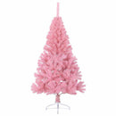 kunstigt halvt juletræ med juletræsfod 120 cm PVC pink