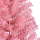 kunstigt halvt juletræ med juletræsfod 120 cm PVC pink