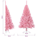 kunstigt halvt juletræ med juletræsfod 120 cm PVC pink