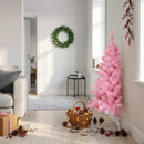 kunstigt halvt juletræ med juletræsfod 120 cm PVC pink