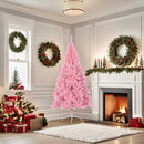 kunstigt halvt juletræ med juletræsfod 180 cm PVC pink