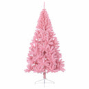 kunstigt halvt juletræ med juletræsfod 180 cm PVC pink