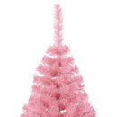 kunstigt halvt juletræ med juletræsfod 180 cm PVC pink