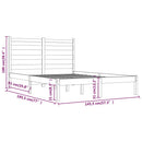sengeramme 140x190 cm massivt fyrretræ sort
