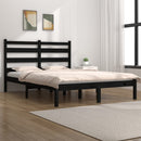 sengeramme 140x190 cm massivt fyrretræ sort