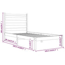 sengeramme 100x200 cm massivt fyrretræ hvid