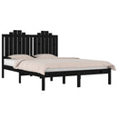 sengeramme 200x200 cm massivt fyrretræ sort