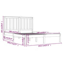 sengeramme 140x190 cm massivt fyrretræ sort