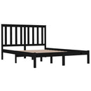 sengeramme 200x200 cm massivt fyrretræ sort