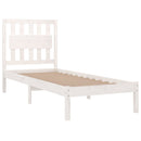 sengeramme 90x190 cm Single massivt fyrretræ hvid