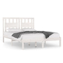 sengeramme 140x190 cm massivt fyrretræ hvid
