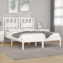 sengeramme 200x200 cm massivt fyrretræ hvid