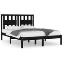 sengeramme 200x200 cm massivt fyrretræ sort
