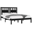 sengeramme 200x200 cm massivt fyrretræ sort