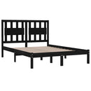 sengeramme 200x200 cm massivt fyrretræ sort