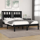 sengeramme 200x200 cm massivt fyrretræ sort