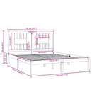 sengeramme 140x200 cm massivt fyrretræ hvid