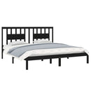 sengeramme 200x200 cm massivt fyrretræ sort