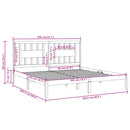 sengeramme 200x200 cm massivt fyrretræ sort