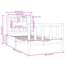sengeramme 75x190 cm Small Single massivt træ sort
