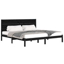 sengeramme 200x200 cm massivt fyrretræ sort
