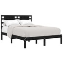 sengeramme 140x190 cm massivt fyrretræ sort