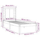 sengeramme uden madras 90x200 cm massivt fyrretræ
