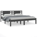 sengeramme 200x200 cm massivt fyrretræ grå
