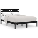 sengeramme 200x200 cm massivt fyrretræ sort