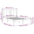 sengeramme 200x200 cm massivt fyrretræ sort