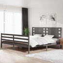 sengeramme 200x200 cm massivt fyrretræ grå