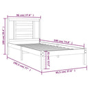 sengeramme uden madras 90x190 cm massivt fyrretræ