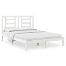 sengeramme uden madras 140x190 cm massivt fyrretræ hvid