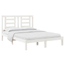 sengeramme uden madras 140x190 cm massivt fyrretræ hvid