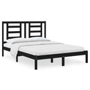sengeramme 140x190 cm massivt fyrretræ sort