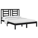 sengeramme 140x190 cm massivt fyrretræ sort