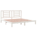 sengeramme uden madras 200x200 cm massivt fyrretræ hvid