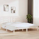 sengeramme uden madras 200x200 cm massivt fyrretræ hvid